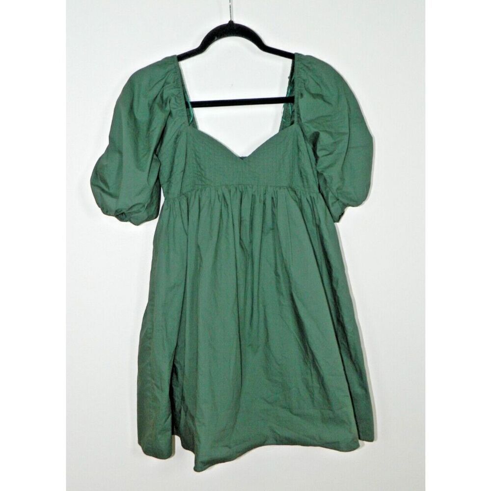 Hyacinth House Tuckernuck Dress XS Green Emerald Sasha Smocked Back Babydoll